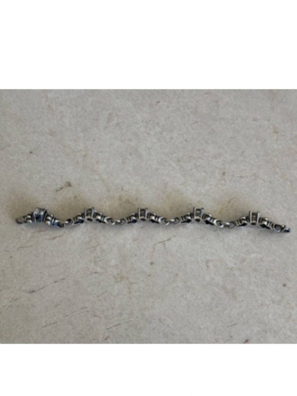 LAGOS 925 Sterling Silver 18K Gold Glacier Caviar White Topaz Link 7.5" Bracelet - Picture 15 of 16